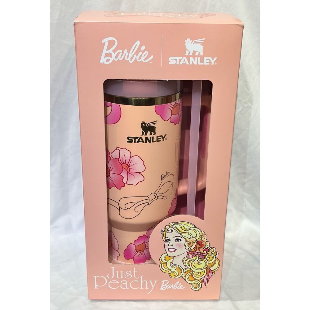 🔥Authentic Stanley Barbie Peaches ‘N Cream 40 oz Tumbler Limited Edition Brand